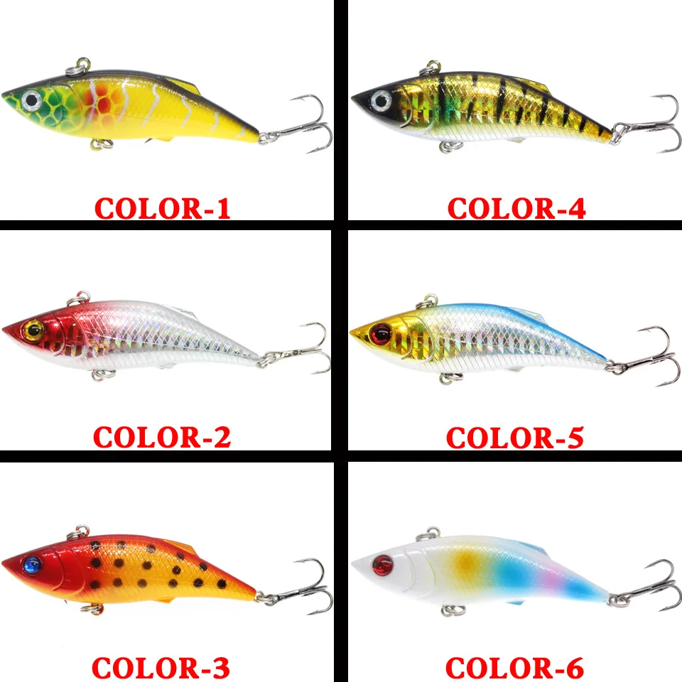 Wokotip-SEÑUELOS con ojos 3D, cebos con manivela, VIB, pesca dura, señuelo de hundimiento de mimbre, gancho de Vibra - imagen 5