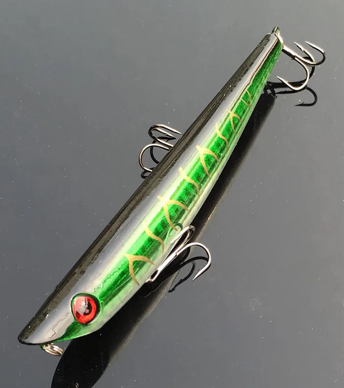 Señuelos para perros con lápiz en zigzag de pesca, cebo duro de 12cm/18g 6 #   Señuelo artificial con anzuelos de níquel negro, 1 pieza en oferta - imagen 4