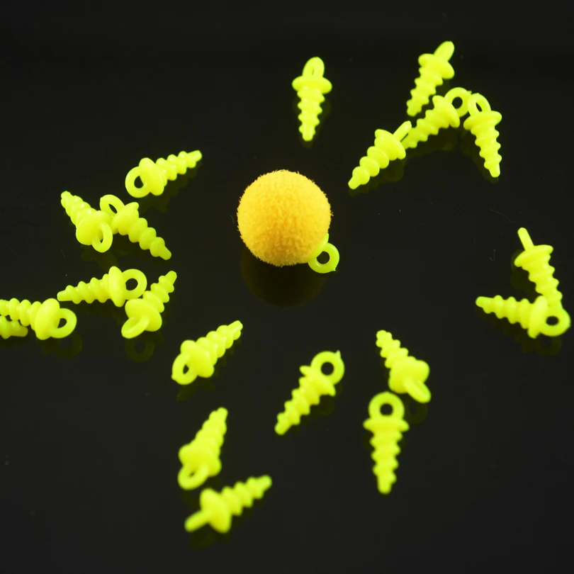 MNFT-tornillo de conexión para cebo de pesca de carpa, aparejo emergente, accesorios de plástico, blanco, rojo y amarillo, 30 unids/bolsa - imagen 5