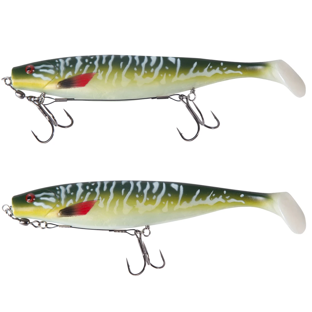 Hunthouse-anzuelo doble para Lucio suave, herramientas de pesca en hielo, aparejo de anzuelo doble individual, aparejos de pesca grandes, Lucio almizclado - imagen 5