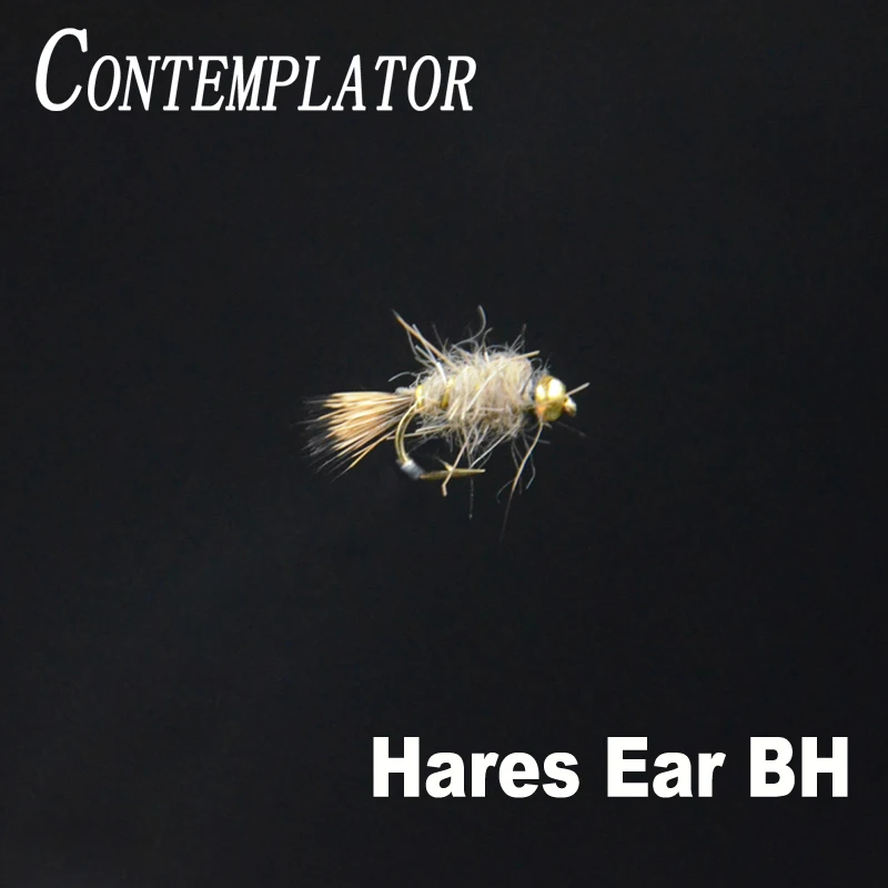 CONTEMPLADOR 4 piezas # 14 cabeza de cuentas Hares oreja cuerpo áspero fregadero rápido señuelos húmedos mortales cebo de ninfa artificial mirando caddis pesca con mosca