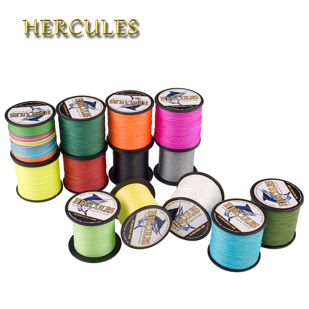 Línea de Pesca Hercules, 300M, 4 hebras, línea de Pesca trenzada de PE, 6-100LB, cable de Pesca de carpa, accesorios de Pesca de Peche, 13 colores - imagen 5