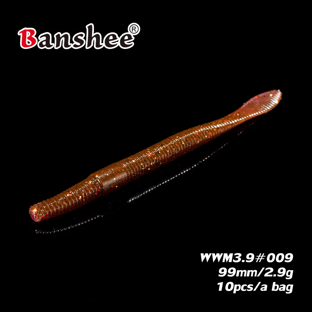 Señuelo de gusano para pesca Artificial, cebo suave Swimbait 2,9g/ 99mm, anzuelo de lubina realista, WWM3.9, 10 unidades por lote - imagen 3