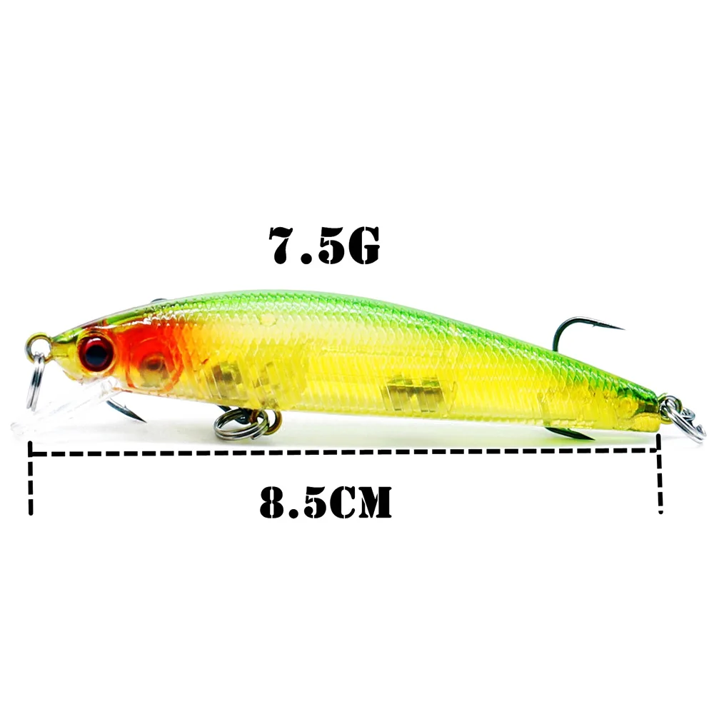 Señuelo de pesca pececillo con láser de calidad 1 Uds 7,5g 8,5 cm Crankbait duro Wobblers Artificial flotante Jerkbait curricing Bass Isca carpa - imagen 5