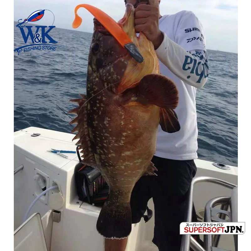 17cm cola de paleta grande para el envío en el océano 3 uds/pk cebo suave bacalao roca peces Señuelos de pesca barco Trolling Shad Jig Head Rig señuelo de PVC - imagen 5