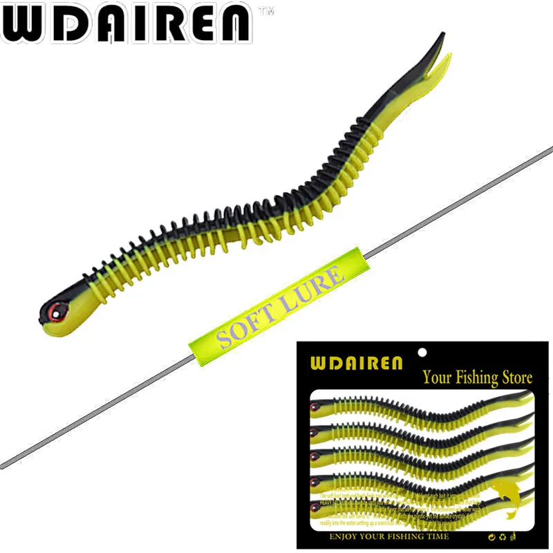 Señuelo suave en espiral para pesca, cebo Artificial de silicona para pesca de trucha, gusano de plástico, mar, 12,5 cm, 4,8g, 5 unids/lote, WD-356 - imagen 5