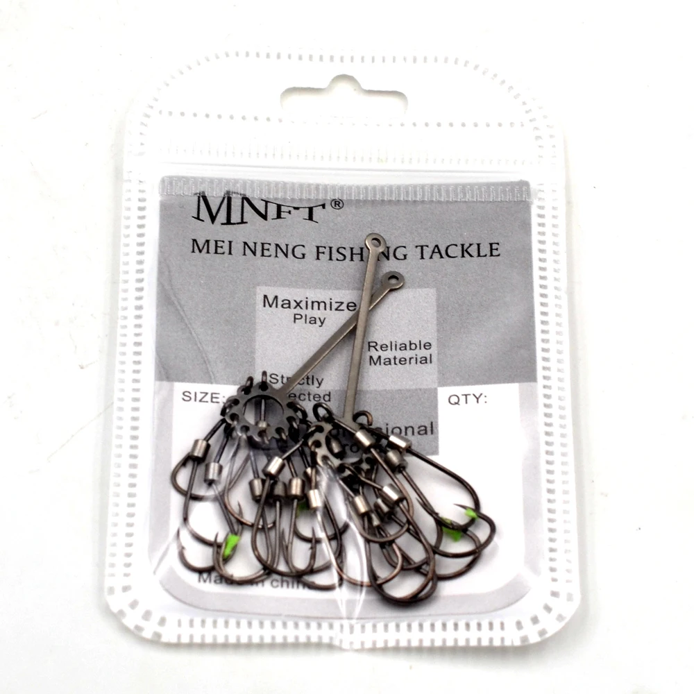 MNFT-Juego de anzuelos de pesca múltiples, anzuelo de pesca de explosión de acero al carbono, plantilla, señuelo, captura de habilidades de carpa, accesorios de aparejos 4-10, 2 uds. # - imagen 5