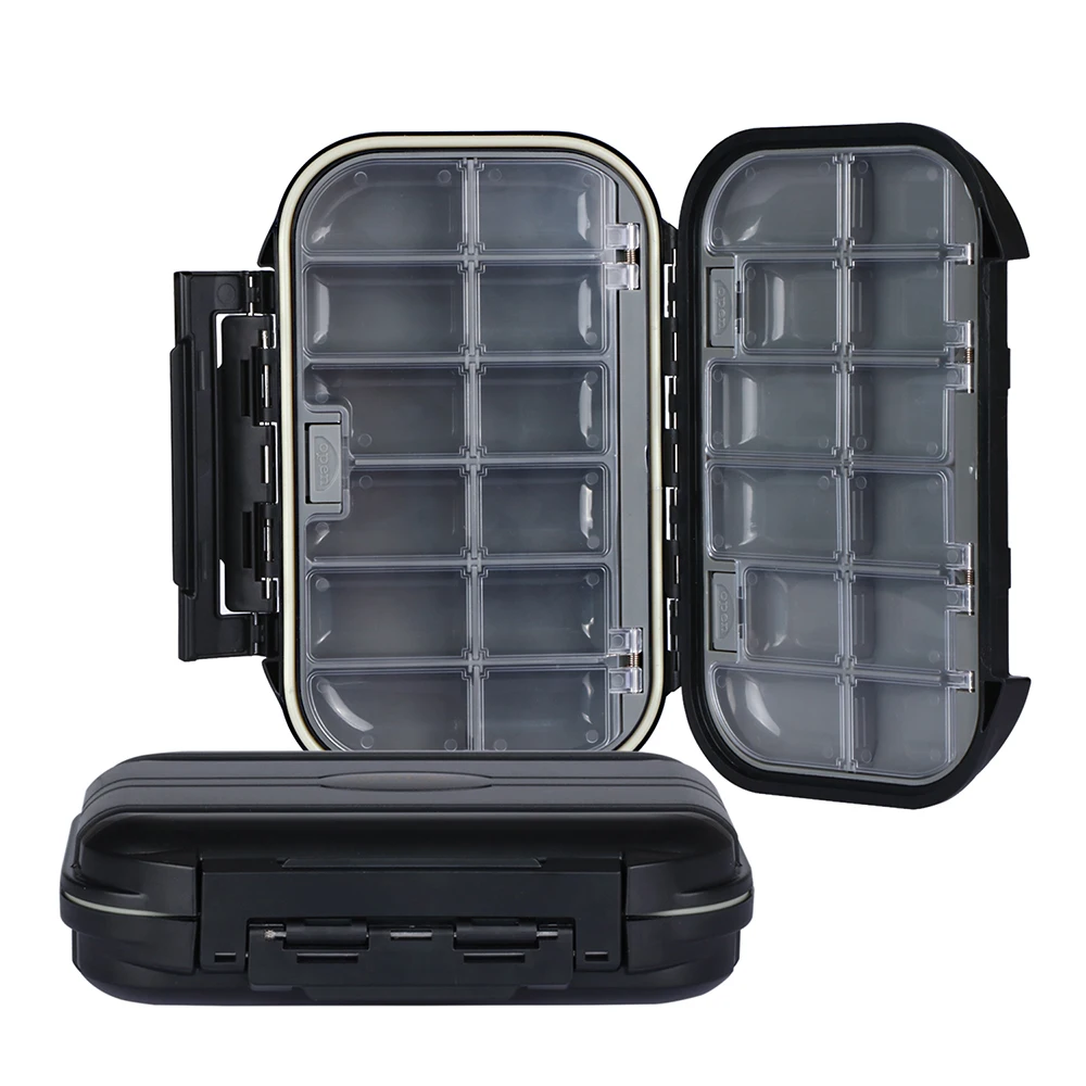 Caja de pesca a prueba de agua de doble cara removible rejilla, caja de aparejos de pesca para anzuelos de cebo de almacenamiento, caja de pesca con mosca de carpa - imagen 5