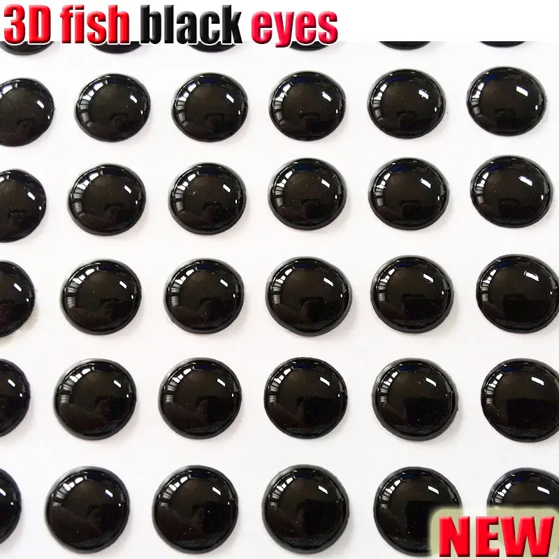 Ojos de señuelo de pesca calientes ojos de pez de color sólido 3D 500 unids/lote color NEGRO accesorios de pesca