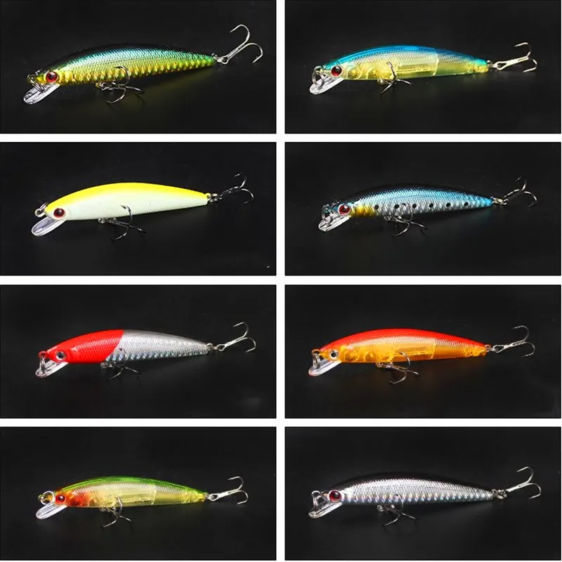 FISHINAPOT-señuelo de pesca con forma de pececillo, cebo Artificial duro con ojos 3D, Wobblers Isca 6 #, anzuelos, 1 unidad, 8g/8,5 cm - imagen 3