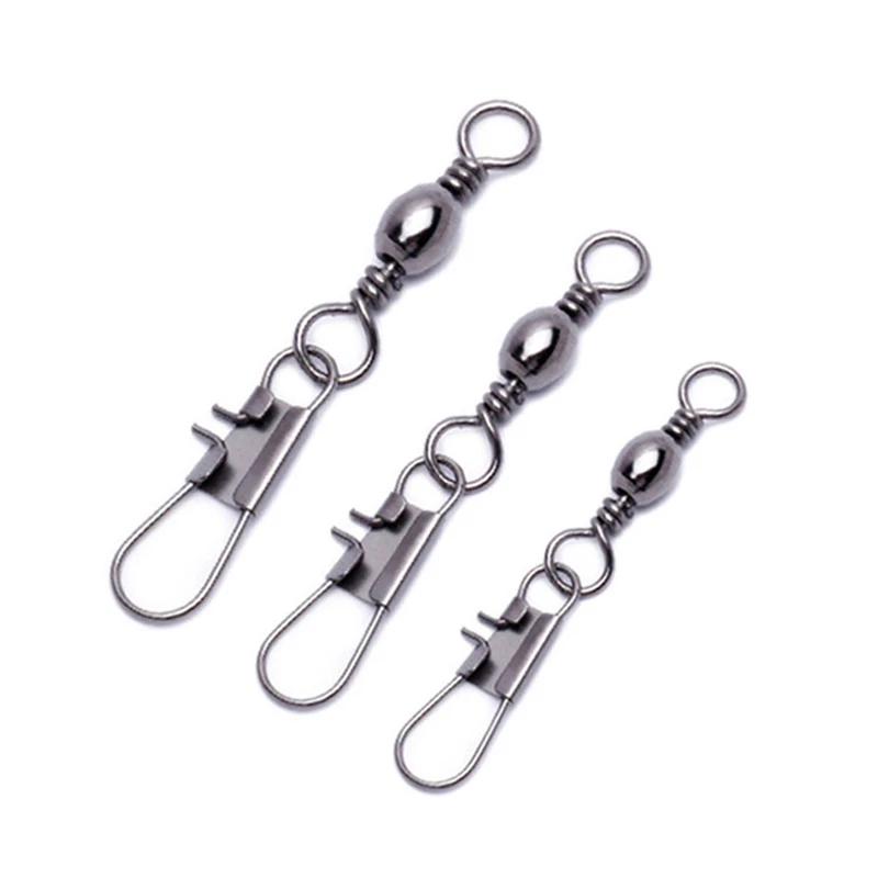 Conector de pesca giratorio, aparejos de señuelo, accesorios de equipo de pesca, herramienta de pesca de carpa giratoria de cobre, 50 Uds. 4 a 14 # - imagen 3
