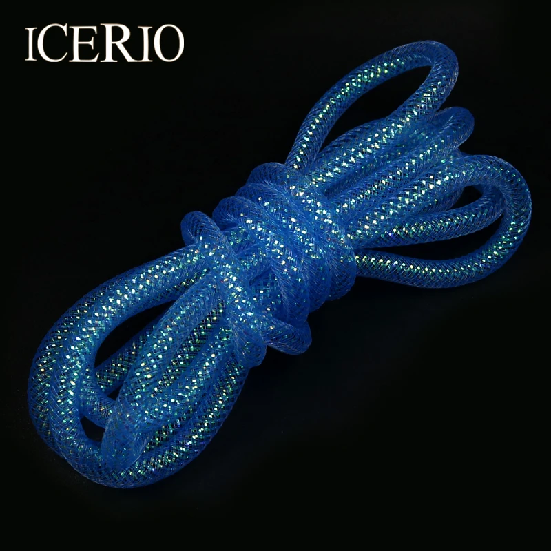 ICERIO 2 m/paquete 8mm oropel holográfico Multicolor Mylar tubo de malla tubo trenzado atado de moscas Minnow Material Flash corporal - imagen 3