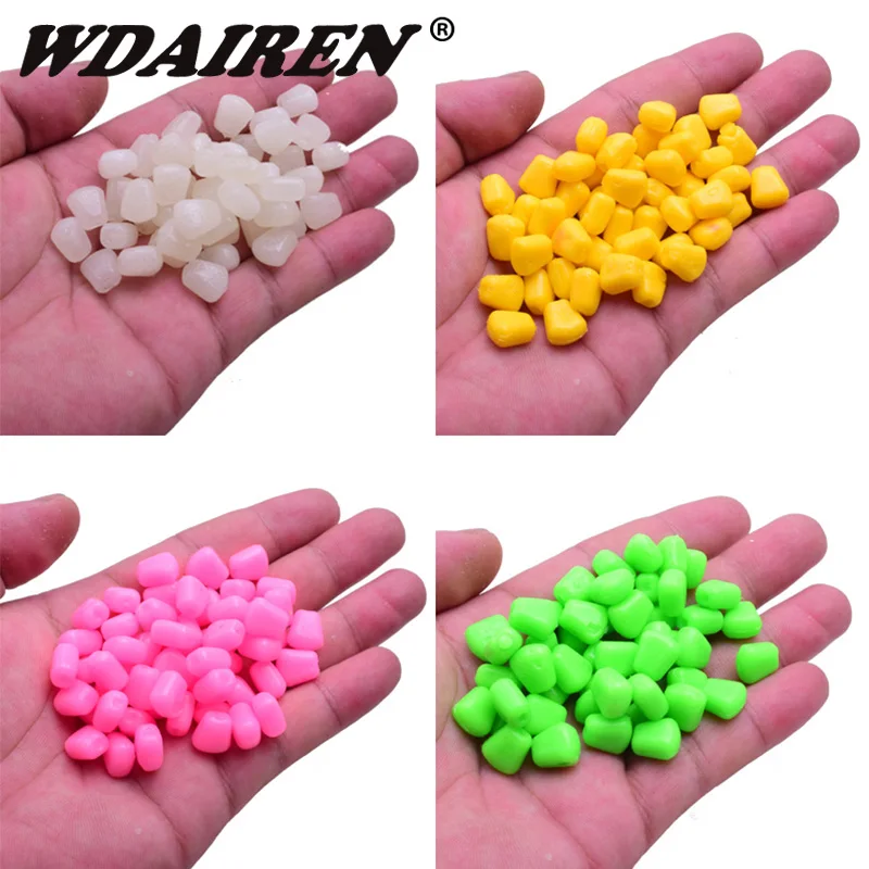 50 o 100 Uds. Cebo suave de maíz emergente de colores, Boilies de pesca de carpa, cebos de hierba aromatizados, Pellet de agua flotante, señuelo de silicona cremoso