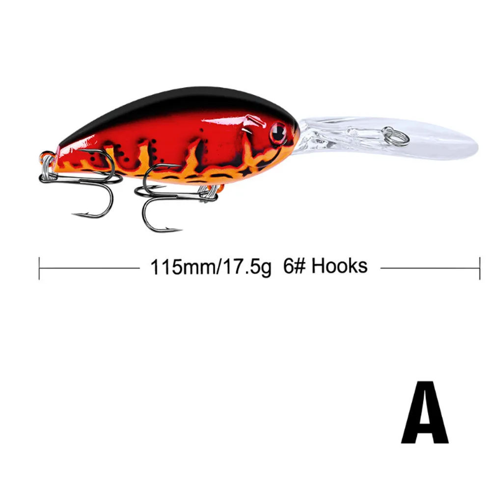 Señuelo de Pesca duro Artificial Wobbler, cebo duro Crankbait, Lucio, Pesca de curricán, carpa, aparejos de Pesca, 115mm, 17,5g, 1 ud. - imagen 4