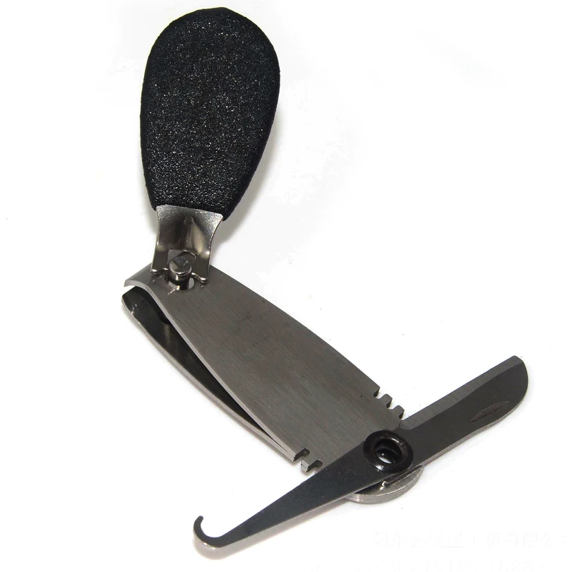 Cortador de hilo de pescar con múltiples funciones, atado de moscas, cortador de uñas de acero inoxidable, tijeras, gancho, limpiador de ojos, herramienta accesorio de pesca, 1 ud. - imagen 2