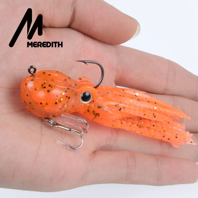 MEREDITH-señuelo de pesca de contrapeso incorporado, cebo suave de silicona Artificial, cola larga de pulpo, 23g, 9cm - imagen 4