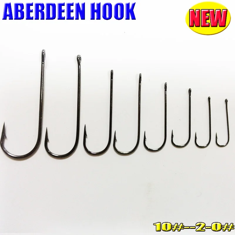 Anzuelos ABERDEED de acero al carbono, tamaño 10 #-2-0 #, número: 200 unidades/lote, novedad de 2018 - imagen 2