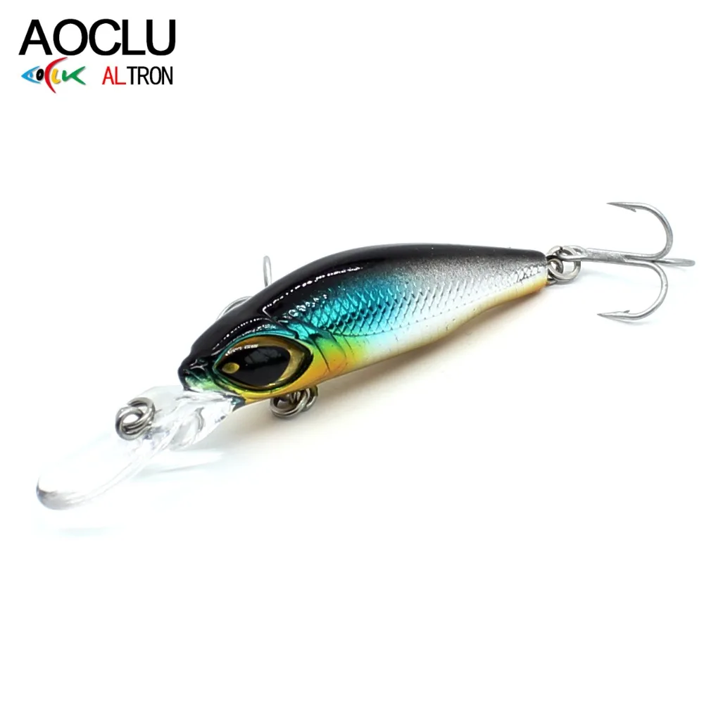 AOCLU-Crankbait hundimiento, señuelo Minnow, sonajero para lubina, agua salada, pesca costera, anzuelo VMC, 50mm, 4,2G, buceo rápido, 1,0 M - imagen 3
