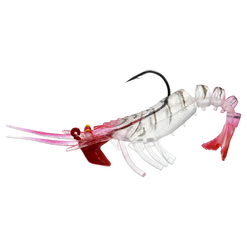 Señuelo suave para camarones de varias secciones, segmento de pesca, camarones con anzuelo de cabeza de plantilla, señuelos artificiales brillantes para peces, 1 pieza en oferta - imagen 5