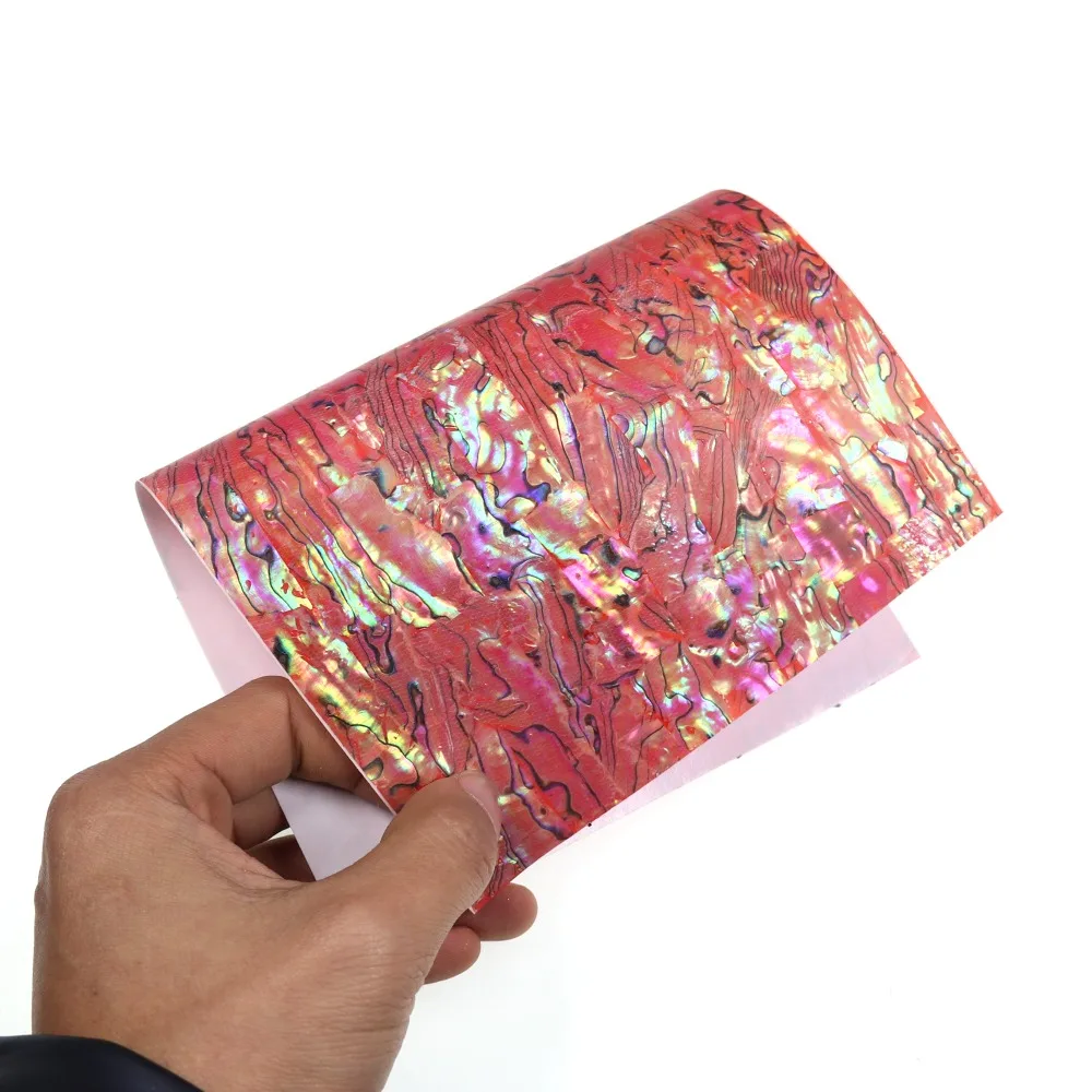 Wifreo-hoja de chapa adhesiva mejorada con revestimiento de Paua, blanco y morado, película adhesiva de abulón para señuelo de pesca, decoración de edificios, 24x12CM - imagen 5