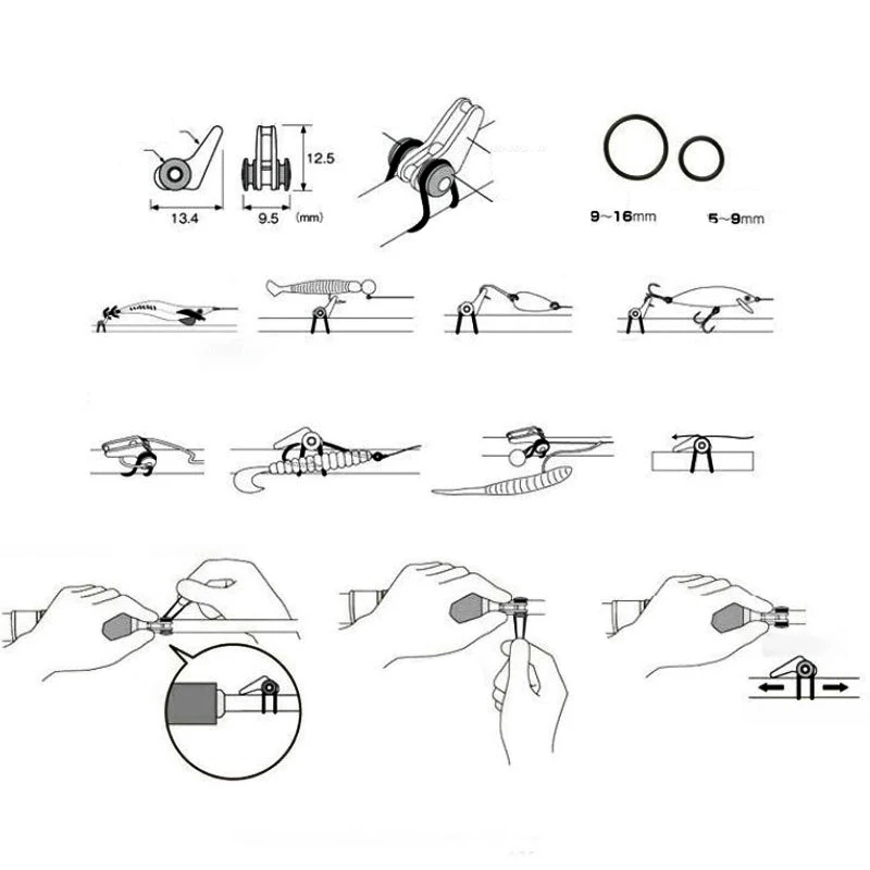 10 unidades de anzuelos para caña de pescar, soporte triple para cebo, dispositivo de gancho de nivel, aparejos de amarre, ganchos colgantes - imagen 4
