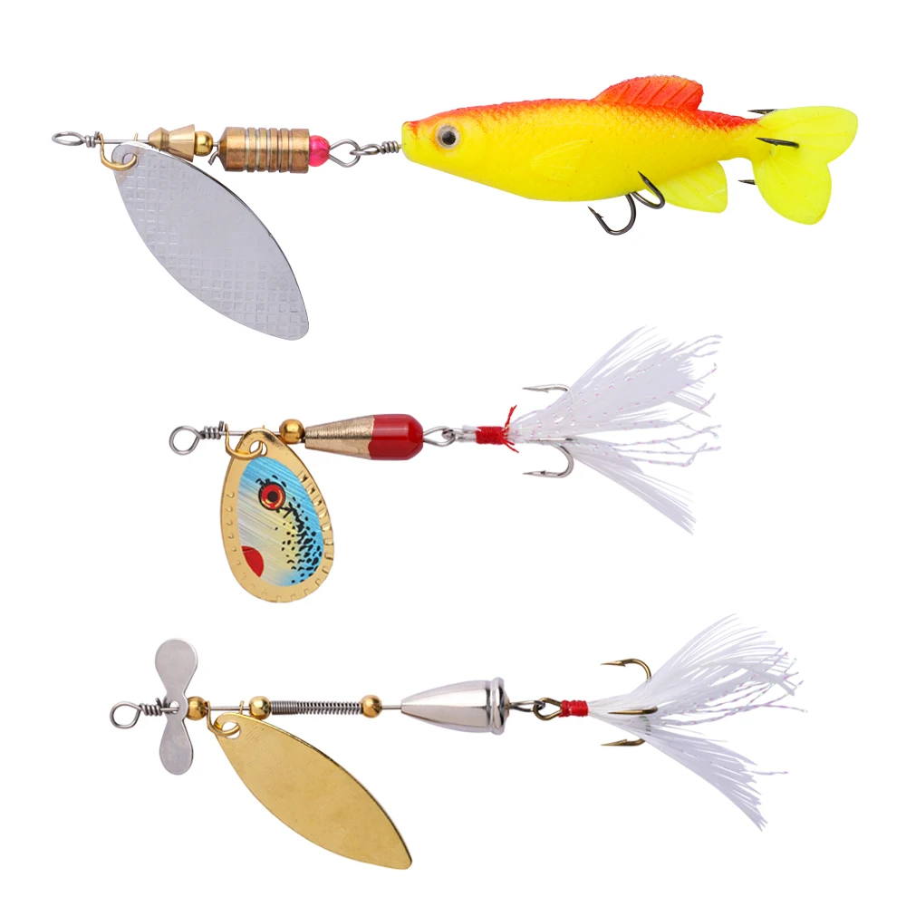 Goture-señuelo de pesca Artificial duro, cebo giratorio de 9 piezas, cuchara de Metal, 3,5g-12g, Buzzbait Swimbait, todo para pesca - imagen 5