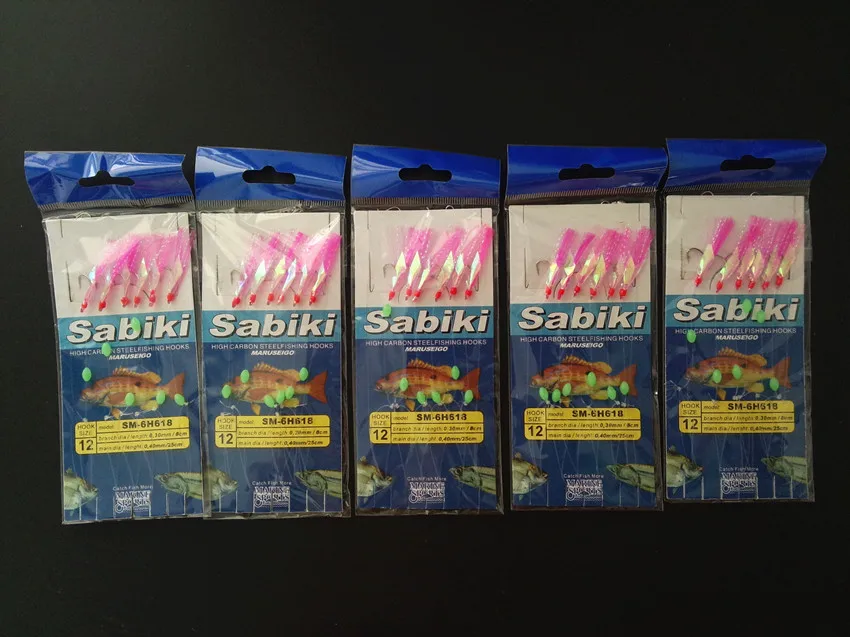 JYJ-señuelo de pesca sabiki, aparejos de pesca de invierno, juego de anzuelos, pluma, 4 paquetes - imagen 5