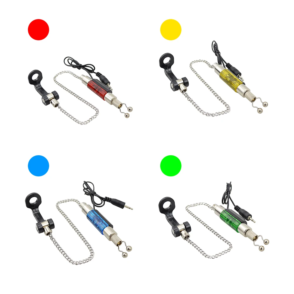 Hirisi 2 piezas de swingers de pesca de carpa indicador iluminado LED de acero inoxidable para aparejos de alarma de mordedura de pesca - imagen 4