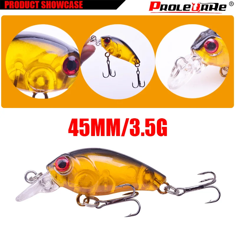 Juego de Señuelos de Pesca de 4,5 cm y 3,5g, señuelos de manivela Artificial para pececillos, Wobbler, lubina láser, kit de cebo de pesca para nadar, 9 unidades por lote - imagen 2