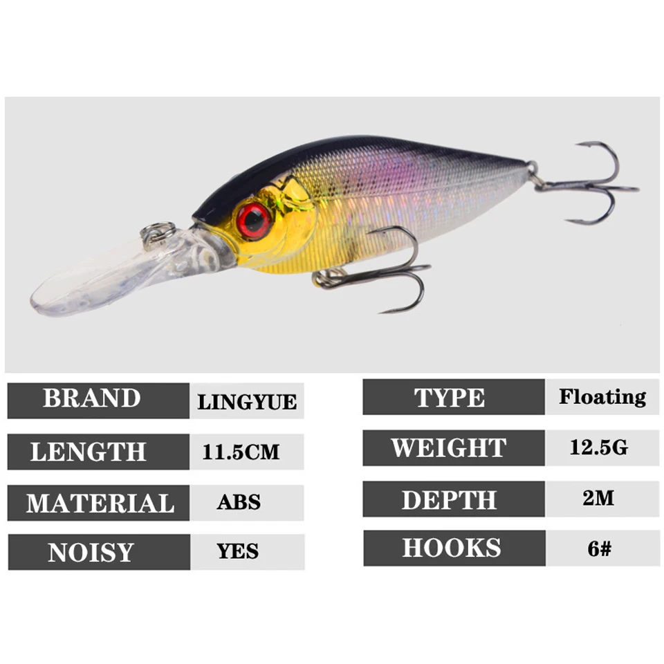 Wobblers-señuelo de pesca de pececillos flotantes, cebo Artificial, ojos 3d duros, nuevo - imagen 4