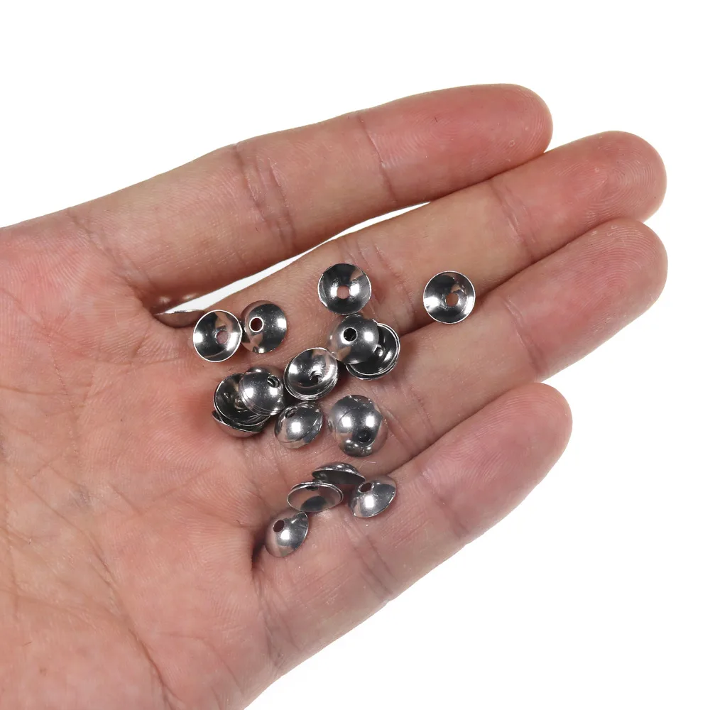 Bimoo-Cono de atado de moscas de tubo de acero inoxidable, cabezal de disco de 10mm y 8mm, Material de atado de moscas, venta al por mayor, 100 Uds. - imagen 3