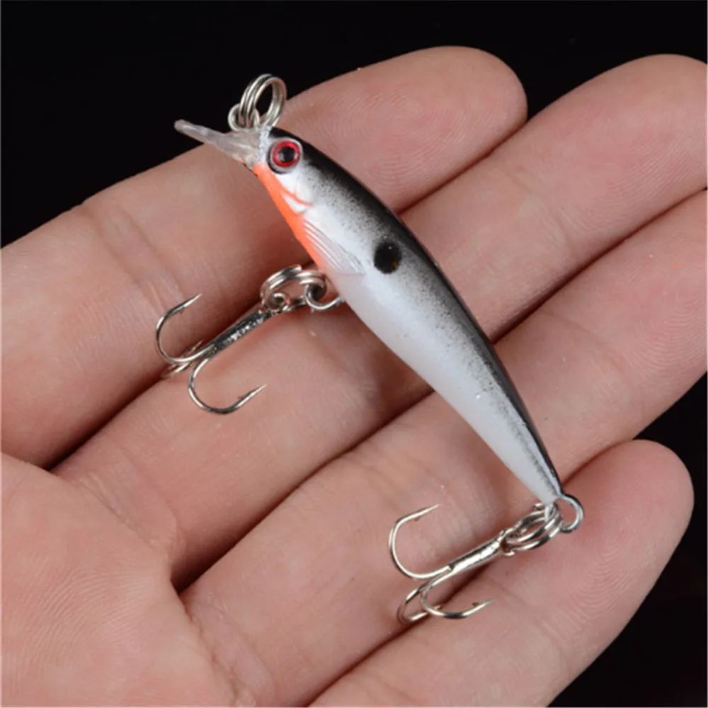 Mini señuelo de pesca de pececillos, cebos duros realistas, ojos 3D, Crankbait, Wobblers, carpa, 8 colores, 1 ud. - imagen 5