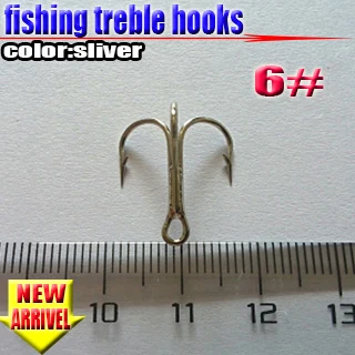 2023 anzuelos triples de plata de pesca tamaño: 6 # a anzuelo afilado mano de obra fina cantidad: 200 unids/lote - imagen 3