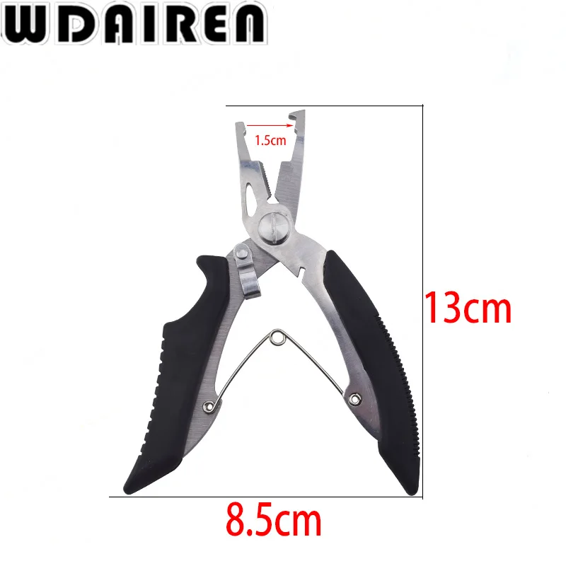 Alicates multifuncionales de Pesca de acero inoxidable, tijeras de Pesca de carpa, accesorios, aparejos de Pesca, señuelo, removedor de anzuelos, cortador de línea de Pesca - imagen 3