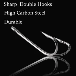 Anzuelos Doble Mosca Shaddock – Acero al carbono negro para vinilo