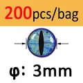 200pcs blue 3mm
