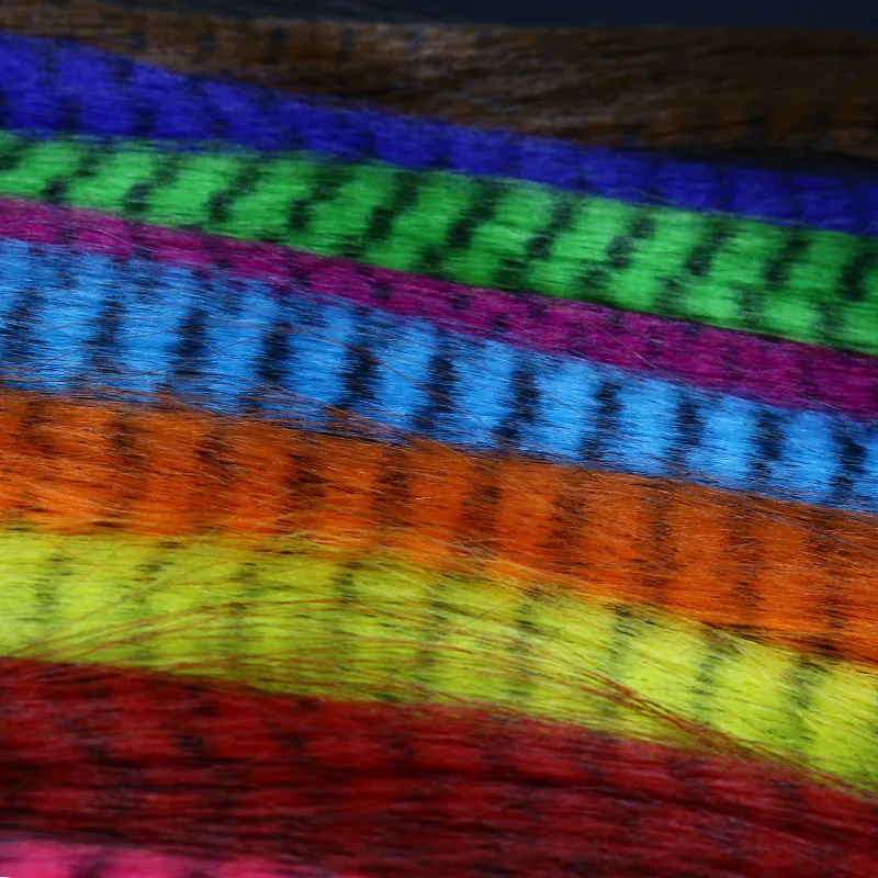 Tiras de pelo sintético para moscas, fibra de pececillos, color negro, 10 colores surtidos, 10 paquetes - imagen 4