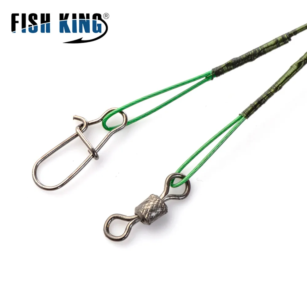 NGB 20 piezas 16/20/25cm correas líderes de alambre de acero antimordida para pesca 50LB con señuelo de pesca giratorio accesorios Lucio - imagen 4