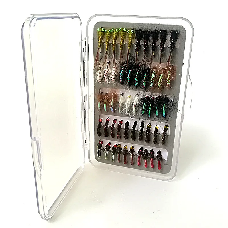 KKWEZVA-combinación de moscas de pesca con mosca de Nymph, insectos voladores, diferentes estilos, salmón, trucha, señuelos de pesca con mosca, aparejos de pesca, 50 piezas - imagen 2