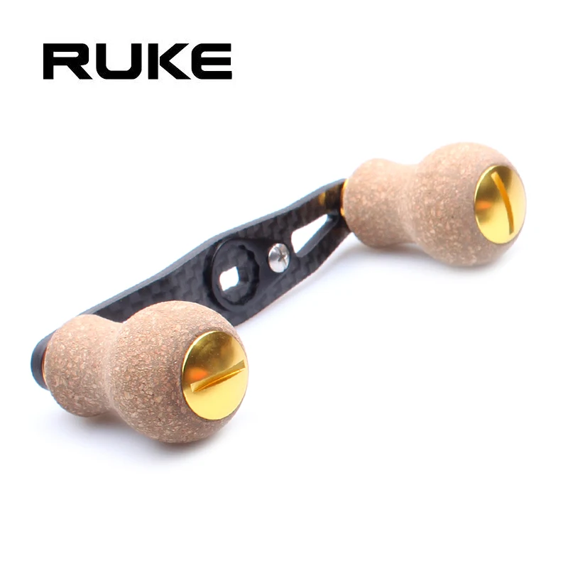 Ruke nuevo mango de carrete de pesca de fibra de carbono para Shimano D/A tipo Baitcasting con perilla de corcho tamaño del agujero 7*4/8*5mm longitud 90mm