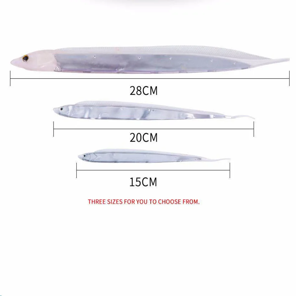 Señuelo de pesca en el mar, cebo biónico Reflector incorporado, 15CM/20CM/28CM - imagen 2