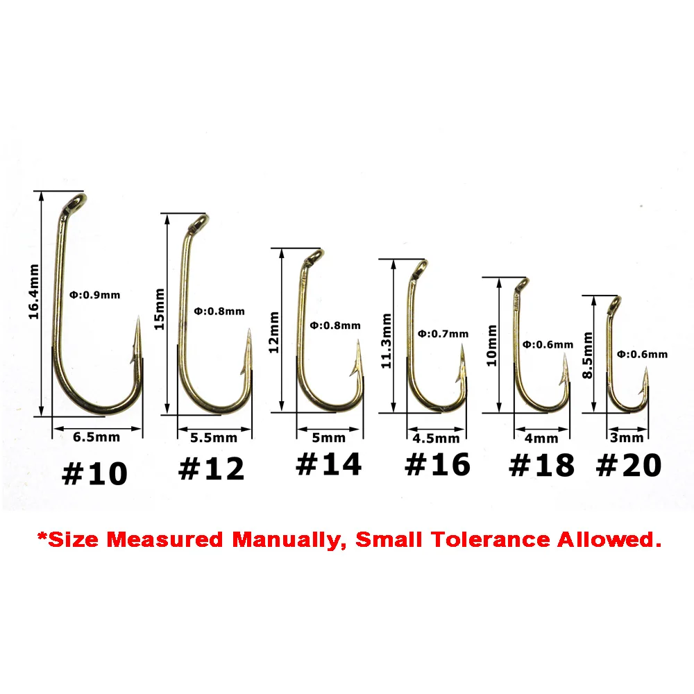 Anzuelo de pesca con mosca de Ninfa, 50 piezas, tamaño 10, 12, 14, 16, 18, 20 - imagen 2