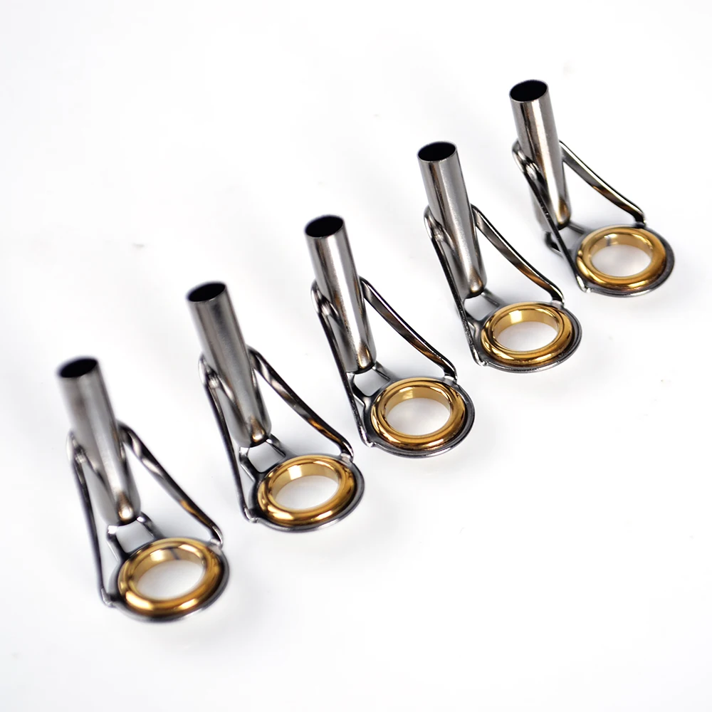 NGB 5 uds 1,6mm-4,6mm caña de pescar de acero inoxidable Kit de reparación de punta guía superior anillos de ojos DIY tienda de aparejos de pesca - imagen 3