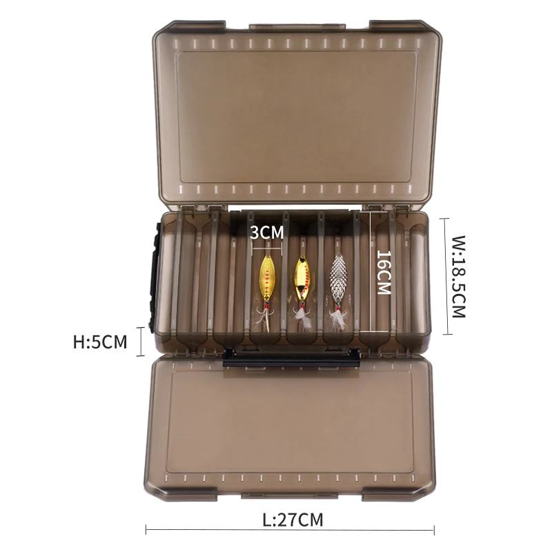 LINNHUE-caja de plástico para Señuelos de Pesca, anzuelos giratorios de doble cara para pececillos, cajas de ranas para contenedor de aparejos de pesca - imagen 2