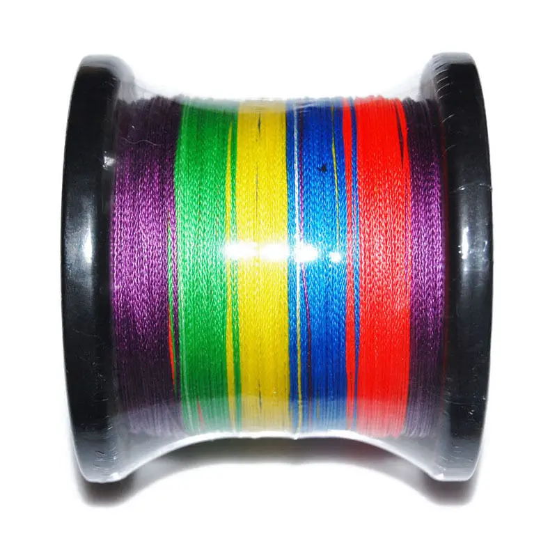Línea de pesca trenzada de PE Multicolor, 500m, 4 hebras, 100lb, para carpa de agua salada, aparejos de pesca trenzados - imagen 4