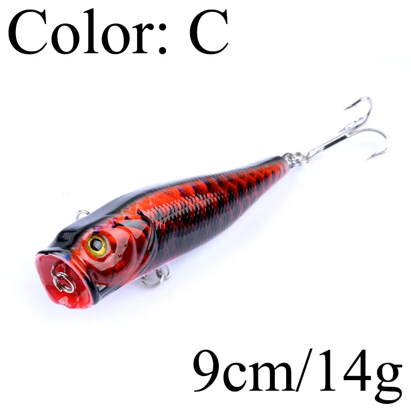 Señuelo de pesca popper Wobbler de 9cm/14g, varilla flotante, Crankbait, pececillos, cebo Artificial, carpa, Lucio, aparejos de pesca, 1 ud.