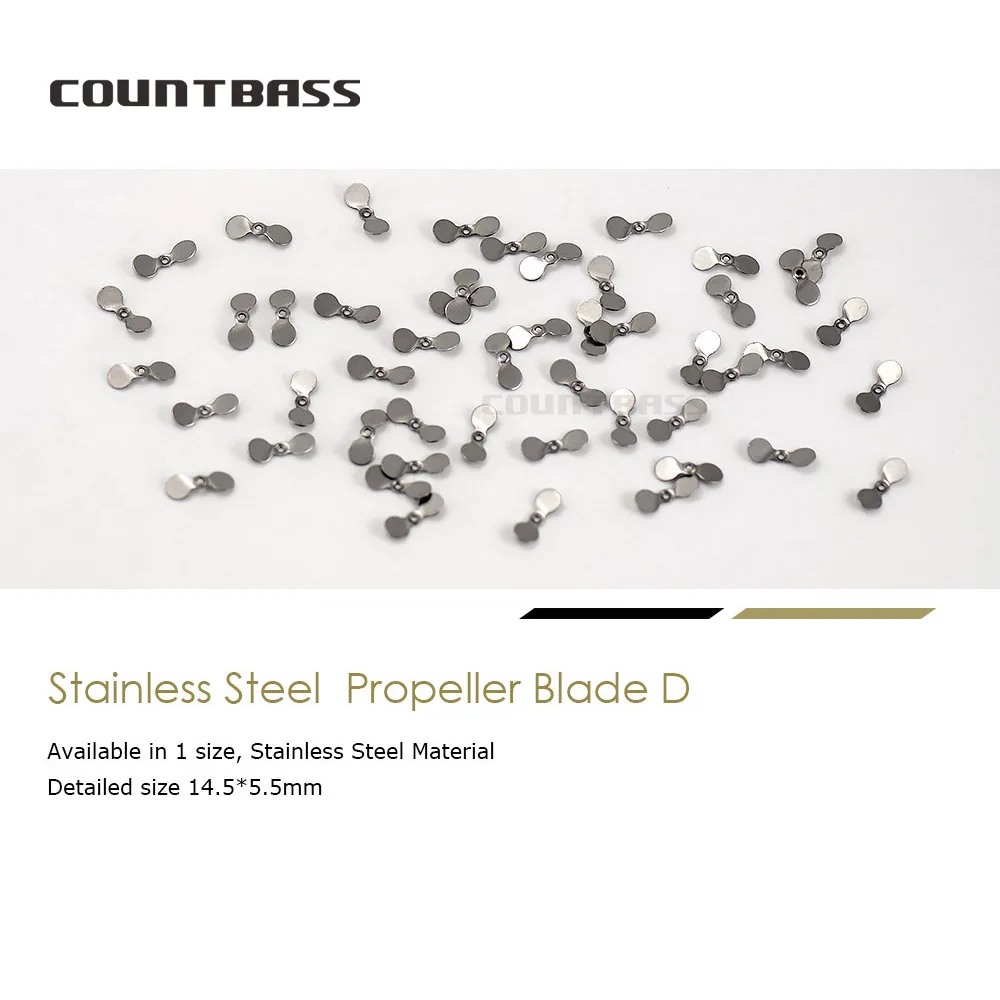 COUNTBASS 50 Uds. Cuchillas de utilería de acero inoxidable, hoja de hélice, Señuelos de pesca duros Topwater DIY, Popper, plantillas de natación - imagen 2