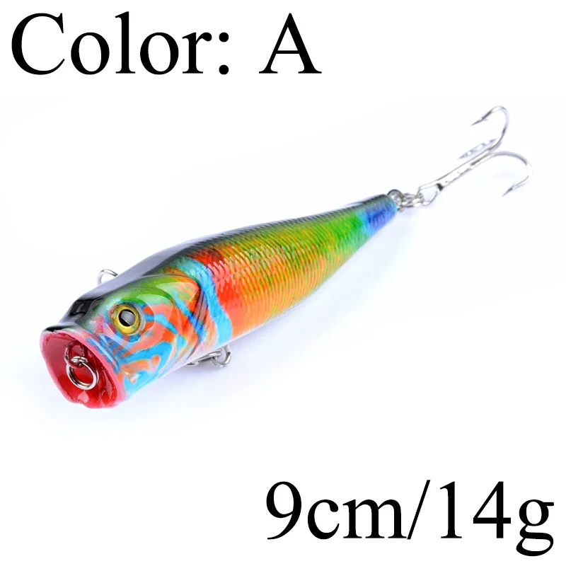 Señuelo de pesca popper Wobbler de 9cm/14g, varilla flotante, Crankbait, pececillos, cebo Artificial, carpa, Lucio, aparejos de pesca, 1 ud.