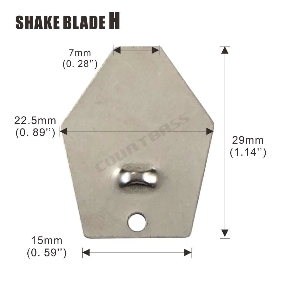 COUNTBASS 50 Uds hoja de plantilla de natación, hoja de Chatterbait de acero inoxidable, plantillas de vibración DIY, señuelo de plantilla de pesca oscilante de fundición - imagen 3