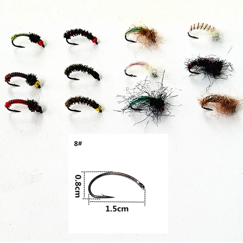 KKWEZVA-combinación de moscas de pesca con mosca de Nymph, insectos voladores, diferentes estilos, salmón, trucha, señuelos de pesca con mosca, aparejos de pesca, 50 piezas - imagen 4